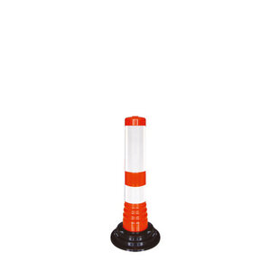 Flexible and removable barrier poles orange