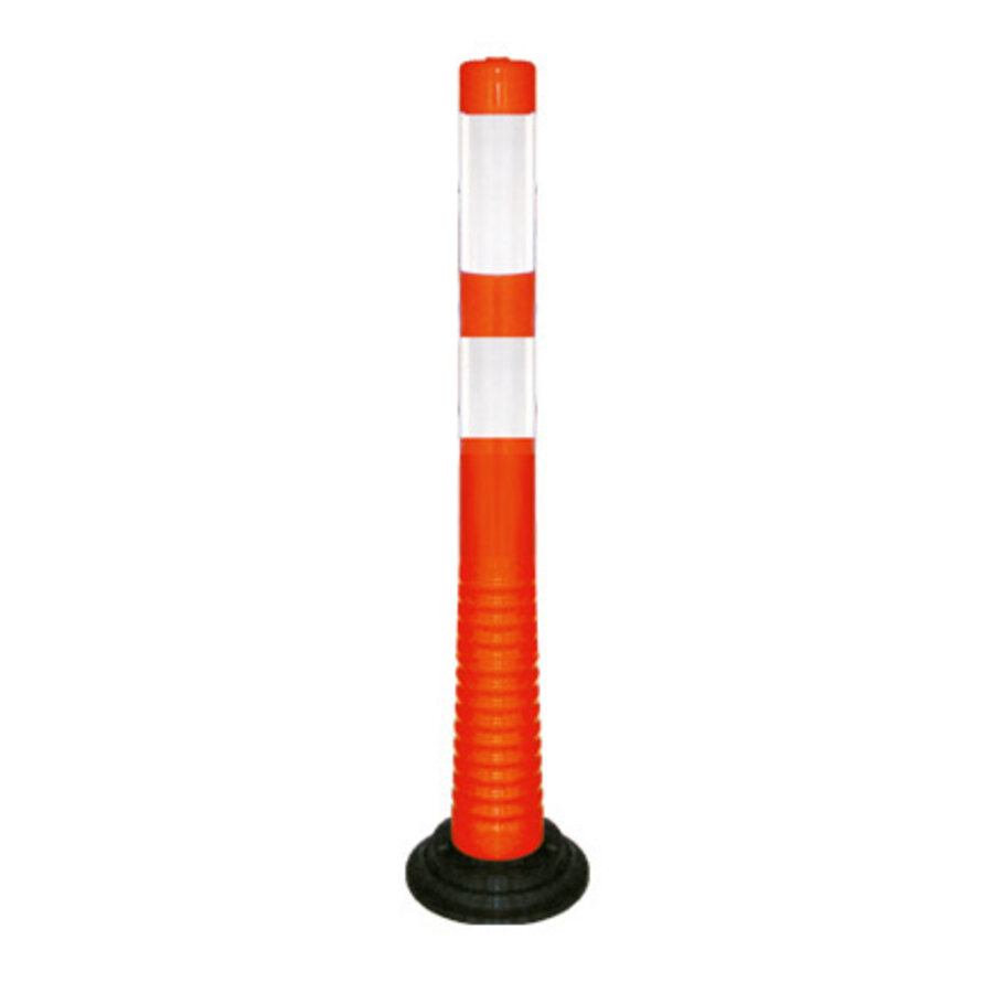 Flexible and removable barrier poles orange