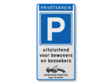 Parkeerbord uitsluitend bezoekers bewoners + wegsleepregeling