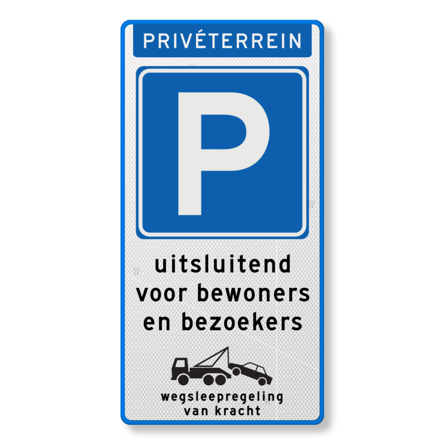 Parking sign for residents only + towing arrangement