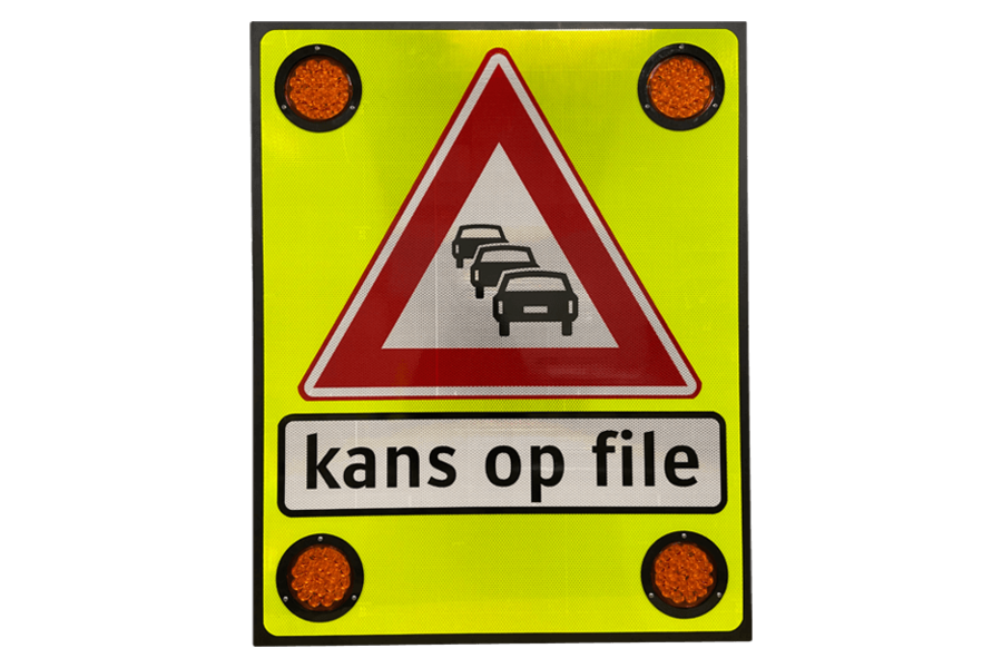 LED waarschuwingsbord FLUOR groen + eigen opdruk