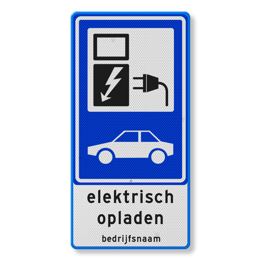 Parkeerbord elektrisch opladen RVV E08 + bedrijfsnaam