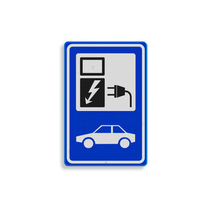 Traffic sign electric car RVV BW101_SP19 charging point