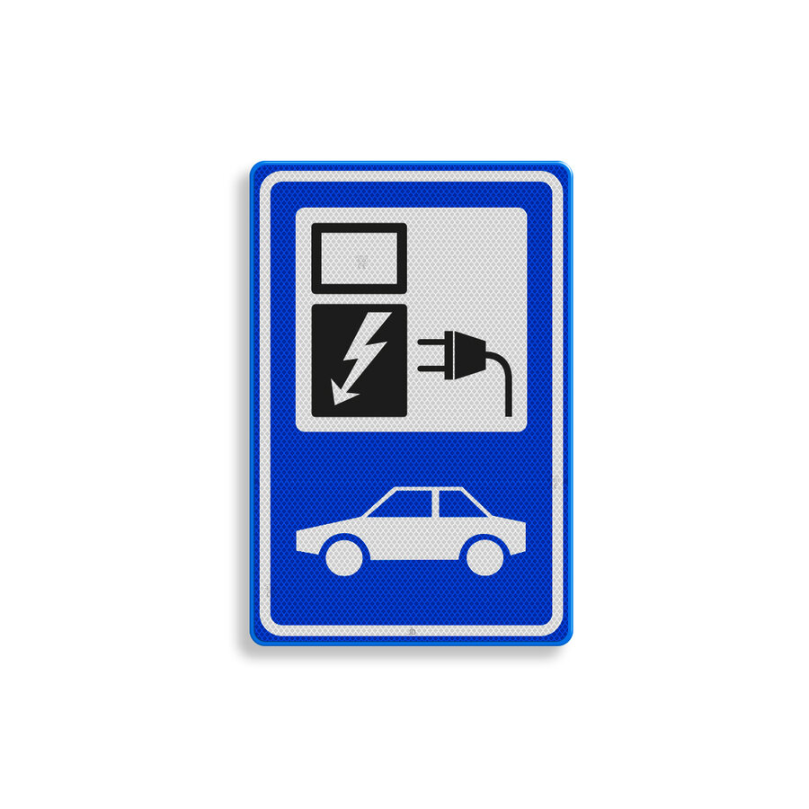 Traffic sign electric car RVV BW101_SP19 charging point
