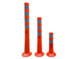 Plastic flexible barrier poles orange with reflective tapes