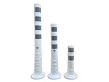 Plastic flexible barrier poles white with reflective tapes