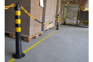 Plastic flexible barrier poles yellow/black Plastic flexible barrier poles yellow/black