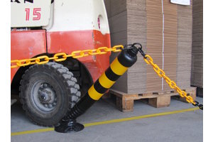 Plastic flexible barrier poles yellow/black Plastic flexible barrier poles yellow/black