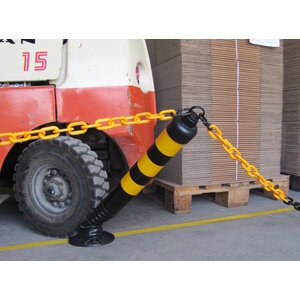 Plastic flexible barrier poles yellow/black