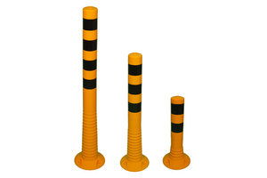 Plastic flexible barrier poles yellow/black