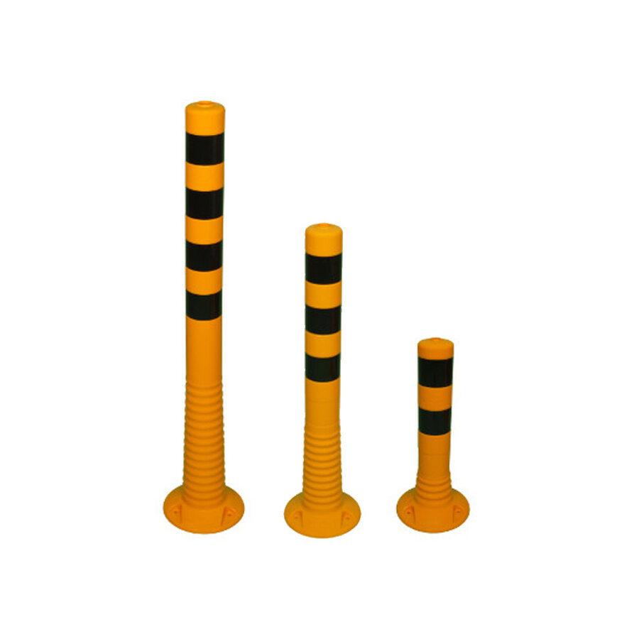 Plastic flexible barrier poles yellow/black