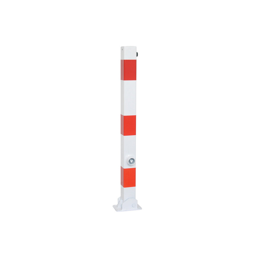 Barrier post foldable 70x70mm red/white, triangular locking