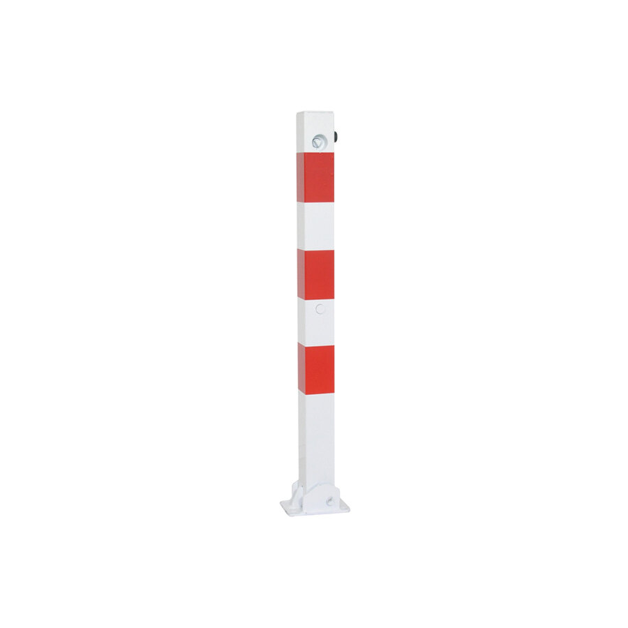 Barrier post foldable 70x70mm red/white, internal triangular locking Barrier post foldable 70x70mm red/white, internal triangular locking