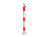 Barrier post foldable Ø60mm red/white, cilinder lock