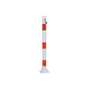 Barrier post foldable Ø60mm red/white, cilinder lock