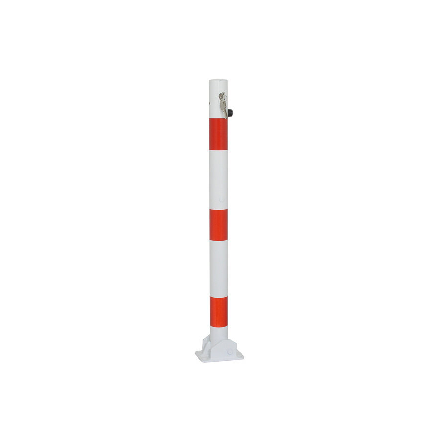 Barrier post foldable Ø60mm red/white, cilinder lock Barrier post foldable Ø60mm red/white, cilinder lock