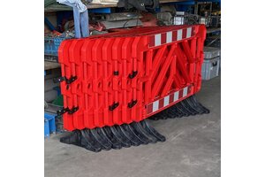 Plastic Safety Barrier 150cm - Red - Stackable Plastic Safety Barrier 150cm - Red - Stackable