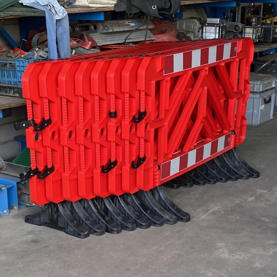 Plastic Safety Barrier 150cm - Red - Stackable