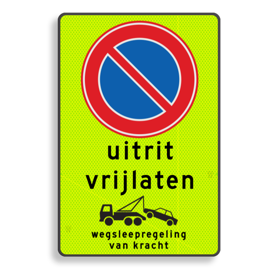 Parking ban E1, own text, FLUOR towing arrangement Parking ban E1, own text, FLUOR towing arrangement