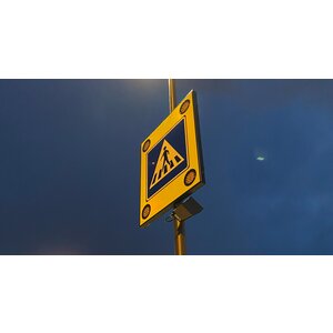 Smart LED pedestrian crossing with attention signs Smart LED pedestrian crossing with attention signs