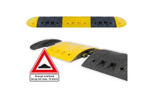 SLOWLY Verkeersdrempel compleet 5-10km u - 7cm hoog - diverse lengtes - geel zwart Verkeersdrempel compleet 5-10km u - 7cm hoog - diverse lengtes - geel zwart