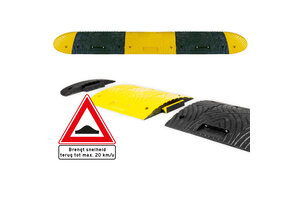 SLOWLY Speed bump complete 15-20km/h - 5cm high - various lengths - yellow black Speed bump complete 15-20km/h - 5cm high - various lengths - yellow black