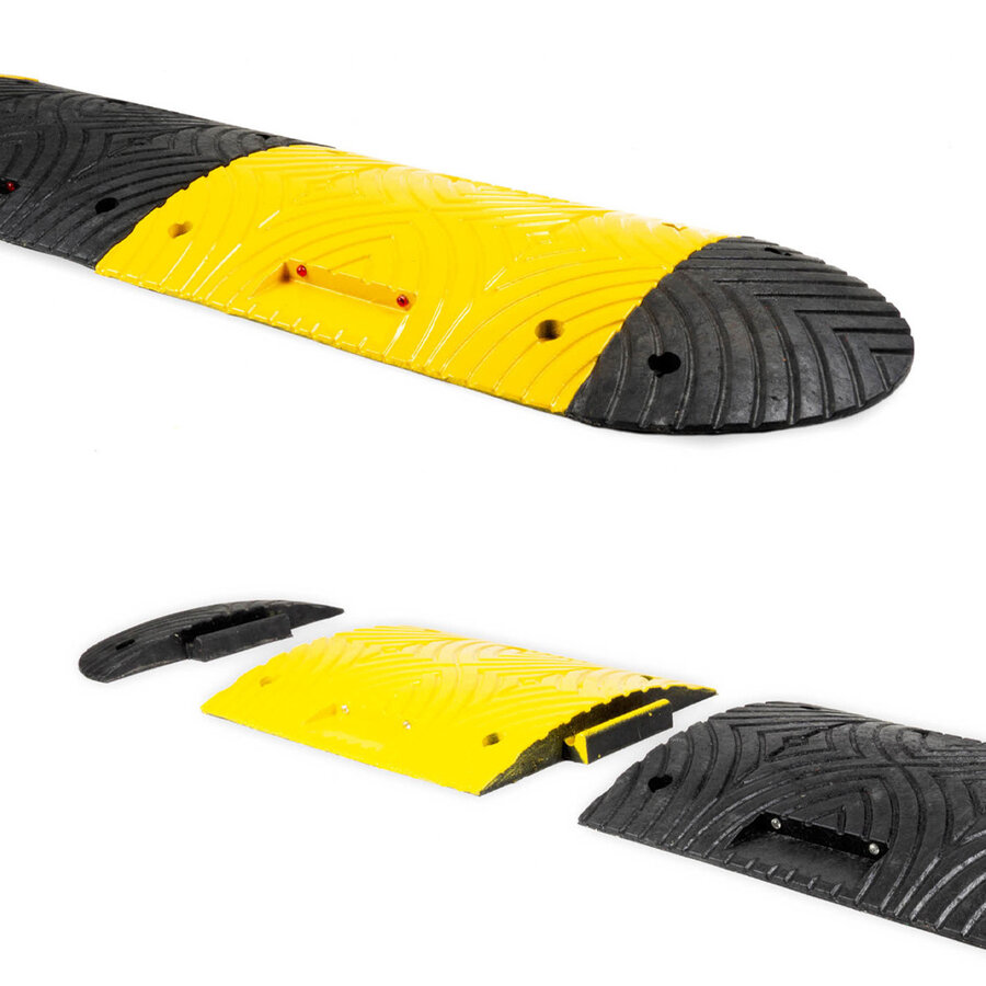 Speed bump complete 15-20km/h - 5cm high - various lengths - yellow black SLOWLY Speed bump complete 15-20km/h - 5cm high - various lengths - yellow black