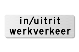 Verkeersbord eigen tekst, wit/zwart, reflecterend Verkeersbord eigen tekst, wit/zwart, reflecterend
