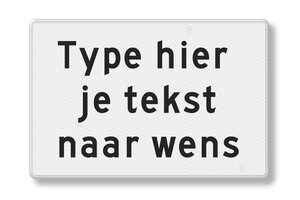 Tekstbord wit/zwart reflecterend met eigen tekst, aluminium Tekstbord wit/zwart reflecterend met eigen tekst, aluminium