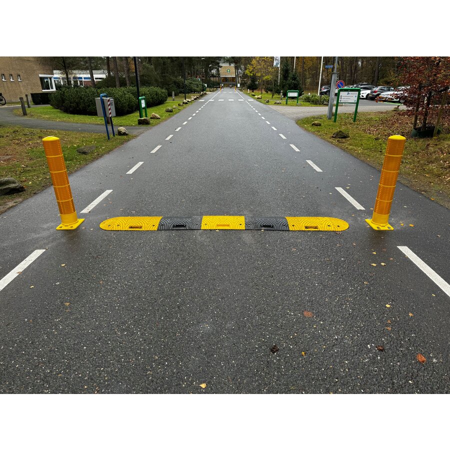 SLOWLY Verkeersdrempel compleet 15-20km/u - 5cm hoog - diverse lengtes - geel zwart