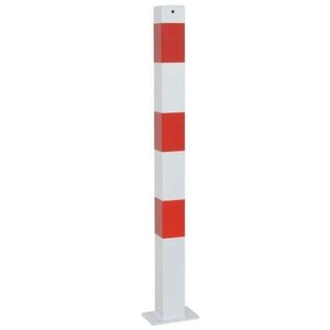 Afzetpaal 70 x 70 mm verzinkt rood/wit met voetplaat Afzetpaal 70 x 70 mm verzinkt rood/wit met voetplaat
