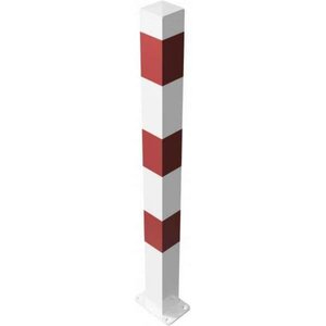 Afzetpaal 70 x 70 mm verzinkt rood/wit met voetplaat Afzetpaal 70 x 70 mm verzinkt rood/wit met voetplaat