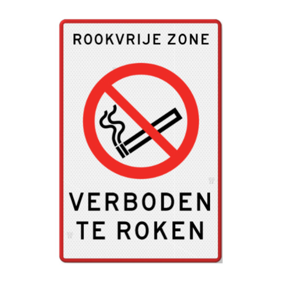 Verkeersbord rookvrij zone, verboden te roken