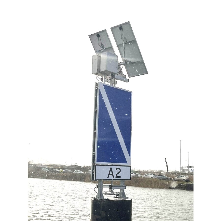 Shipping Sign E.11 - End of a prohibition or order valid for one direction or end of a restriction Shipping Sign E.11 - End of a prohibition or order valid for one direction or end of a restriction