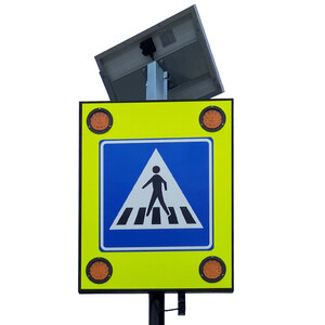 Solar LED Attention sign L02F + pedestrian detection
