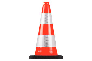 Traffic cone 500 mm with 2 reflective sheets  class 2