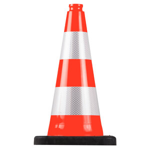 Traffic cone 500 mm with 2 reflective sheets  class 2