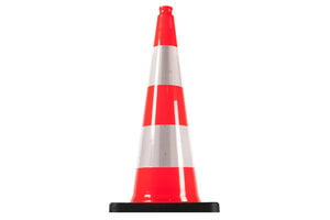 Traffic cone 75 cm orange with 2 reflective tapes RA2