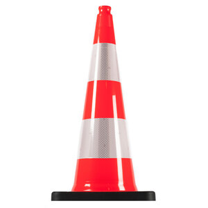 Traffic cone 75 cm orange with 2 reflective tapes RA2