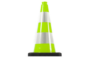 Traffic Cone fluor green 50 cm with 2 reflective bands RA2