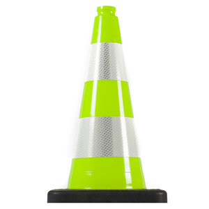 Traffic Cone fluor green 50 cm with 2 reflective bands RA2