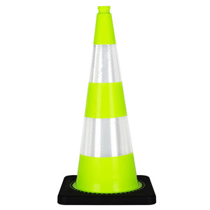 Verkeerskegel fluor groen 75 cm met 2 reflectiebanden klasse 2