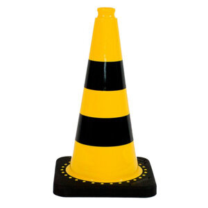 Traffic Cone 50 cm yellow / black with recycling base