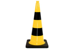 Traffic Cone 75 cm yellow / black with recycling base