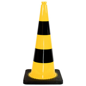 TSS™ series Traffic Cone 75 cm yellow / black with recycling base