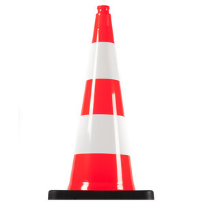 Verkeerskegel oranje / wit 75 cm met recycling voet TSS™ series Verkeerskegel oranje / wit 75 cm met recycling voet
