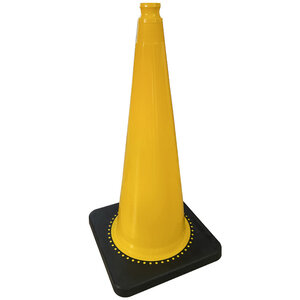 Traffic Cone yellow 75 cm with recycling base