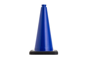 Traffic cone blue 500 mm with recycling base