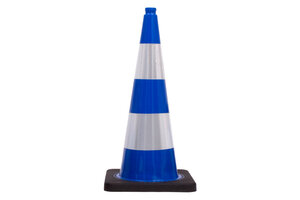 Traffic Cone 75 cm blue with 2 reflective tapes class 2