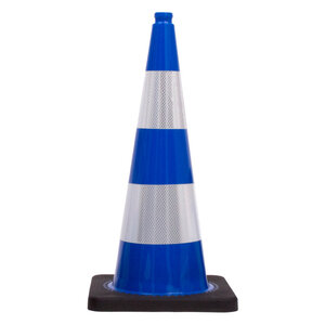 Traffic Cone 75 cm blue with 2 reflective tapes class 2